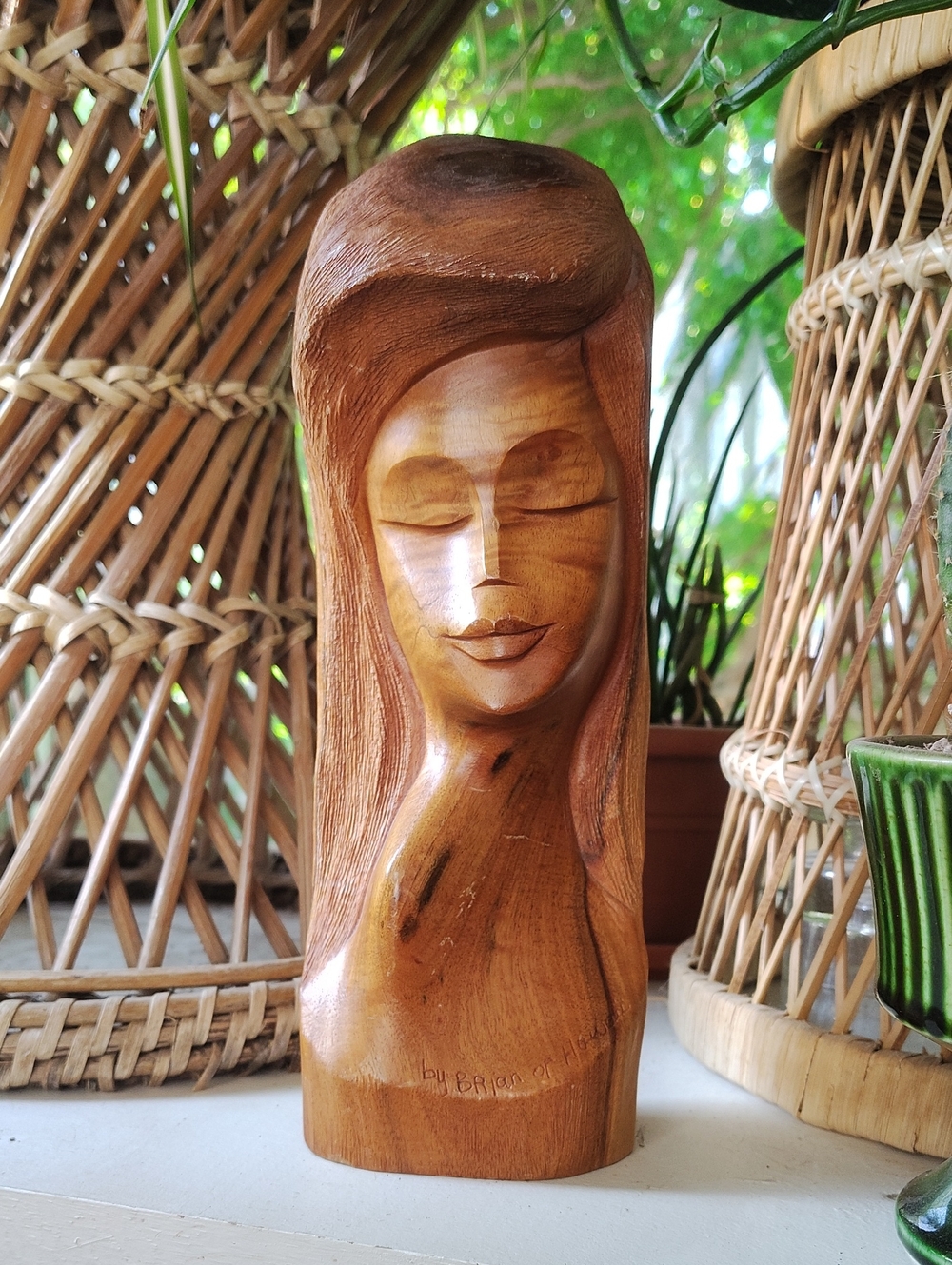 Vintage Hand-Carved Milo Wood Sculpture - Brian Of Hawaii